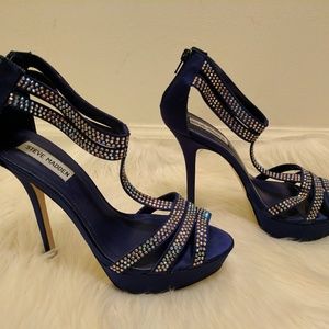 Satin Dress Rhinestone Heels